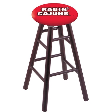 Holland Bar Stool Co Oak Bar Stool, Dark Cherry Finish, Louisiana-Lafayette Seat RC30OSDC